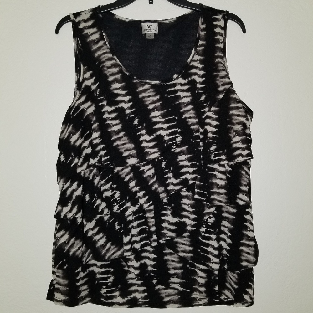 Worthington Woman 1x ruffle layer dressy tank top